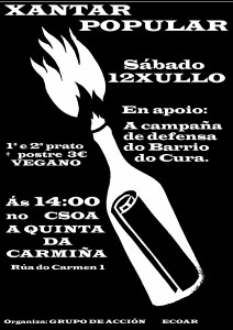 Xantar popular en apoio á campaña pola defensa do Barrio do Cura @ CSOA A Quinta da Carmiña | Vigo | Galicia | España